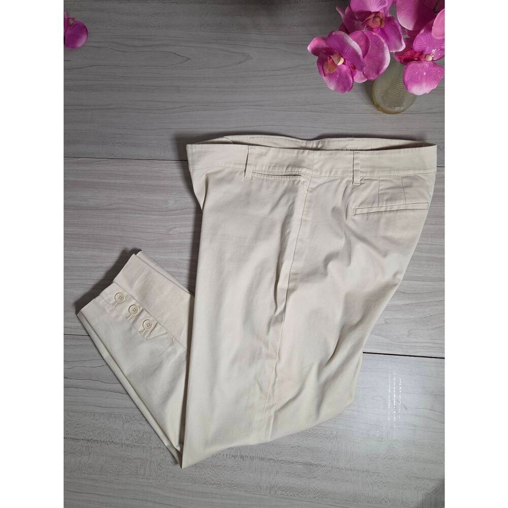 Talbots Petite Perfect Crop Cream Ivory Pants Size 6P